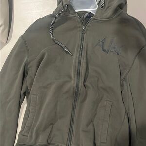 Olive Green Zip-Up Hoodie